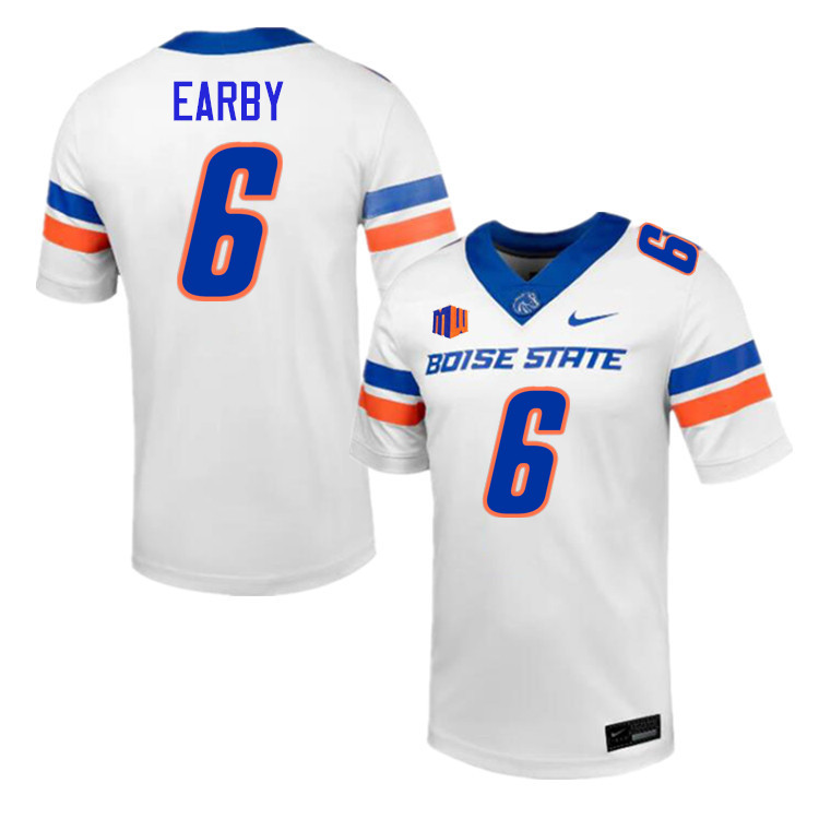 Jeremiah Earby Jersey, Boise State Broncos #6 Jeremiah Earby Football Jersey College Uniforms-White